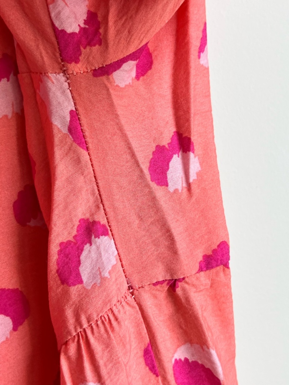 Michelle Mcdowell Daphne Dress Size Large Rough Runner Coral Midi Tiered Preppy - Picture 10 of 16